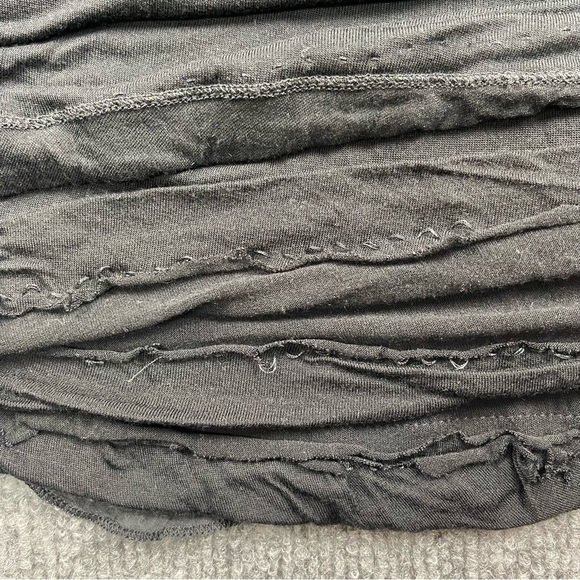 Garnet Hill Dress Womens Small Black Jersey Knit Tiered Ruffle Sleeveless Hemmed - Picture 9 of 9